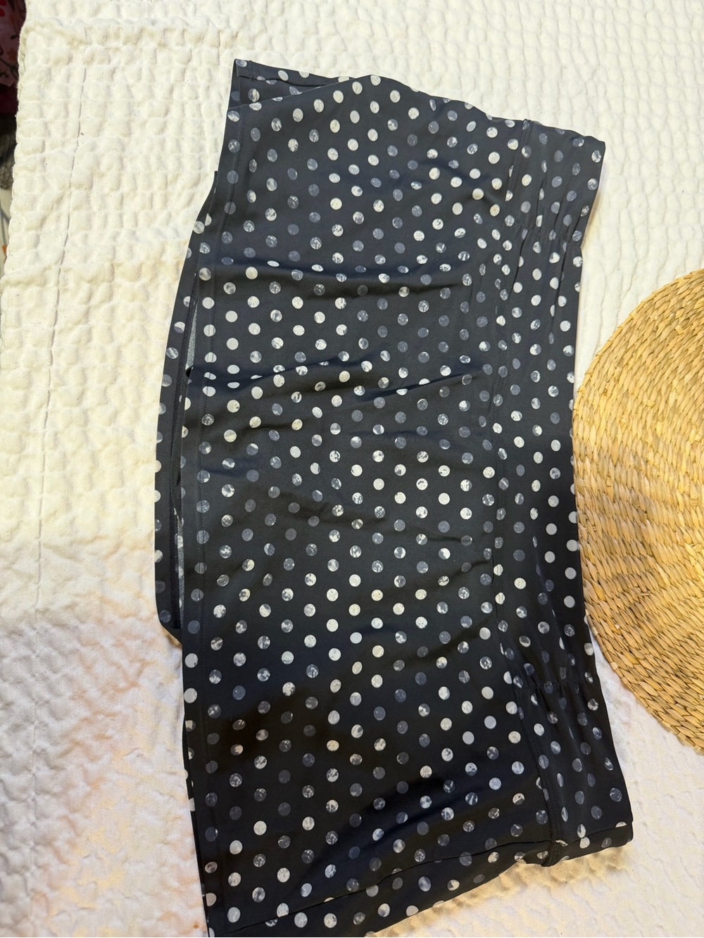 Athleta Black Skirt with White Polka Dots - Mini